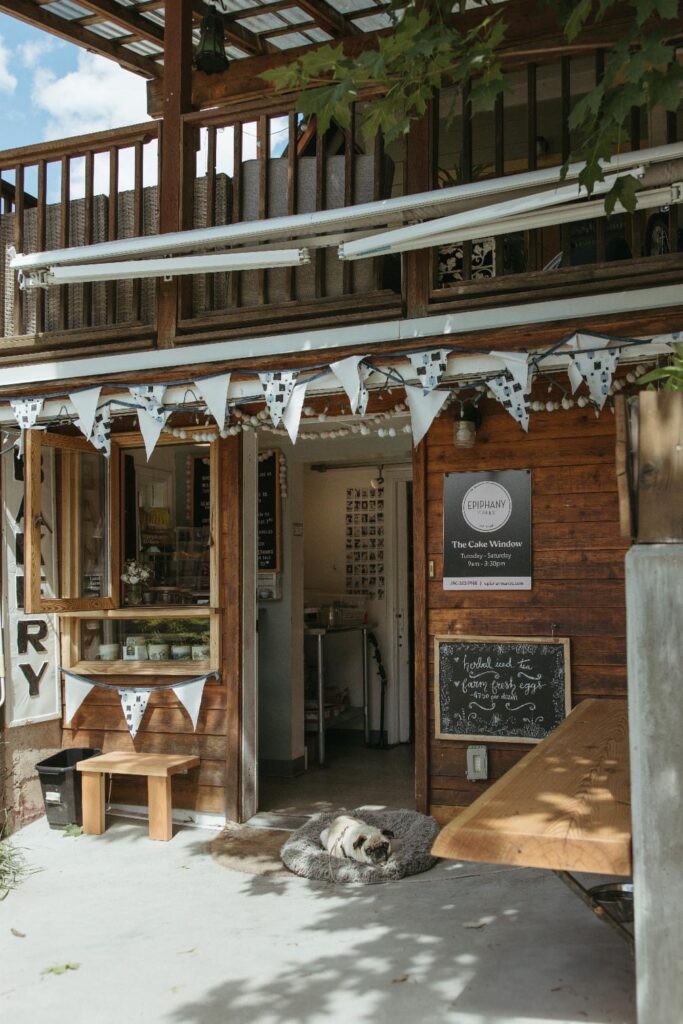 Epiphany Cakes Bakery Storefront Epiphany Cakes bakery storefront in Uphill, Nelson, BC
