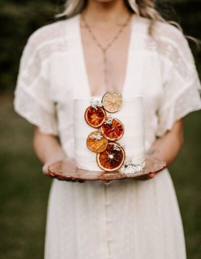 Wedding cake with dried citrus